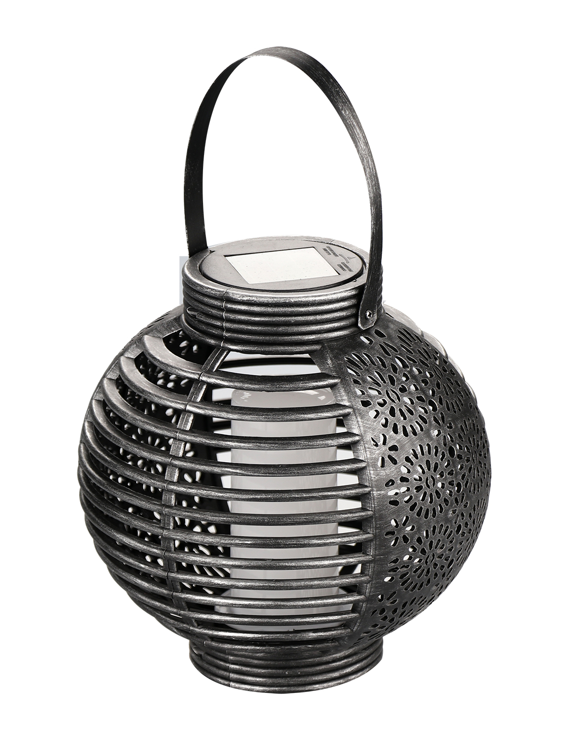 Leisurequip Solar Powered Lantern Moroccan Antique Silver - Image 3