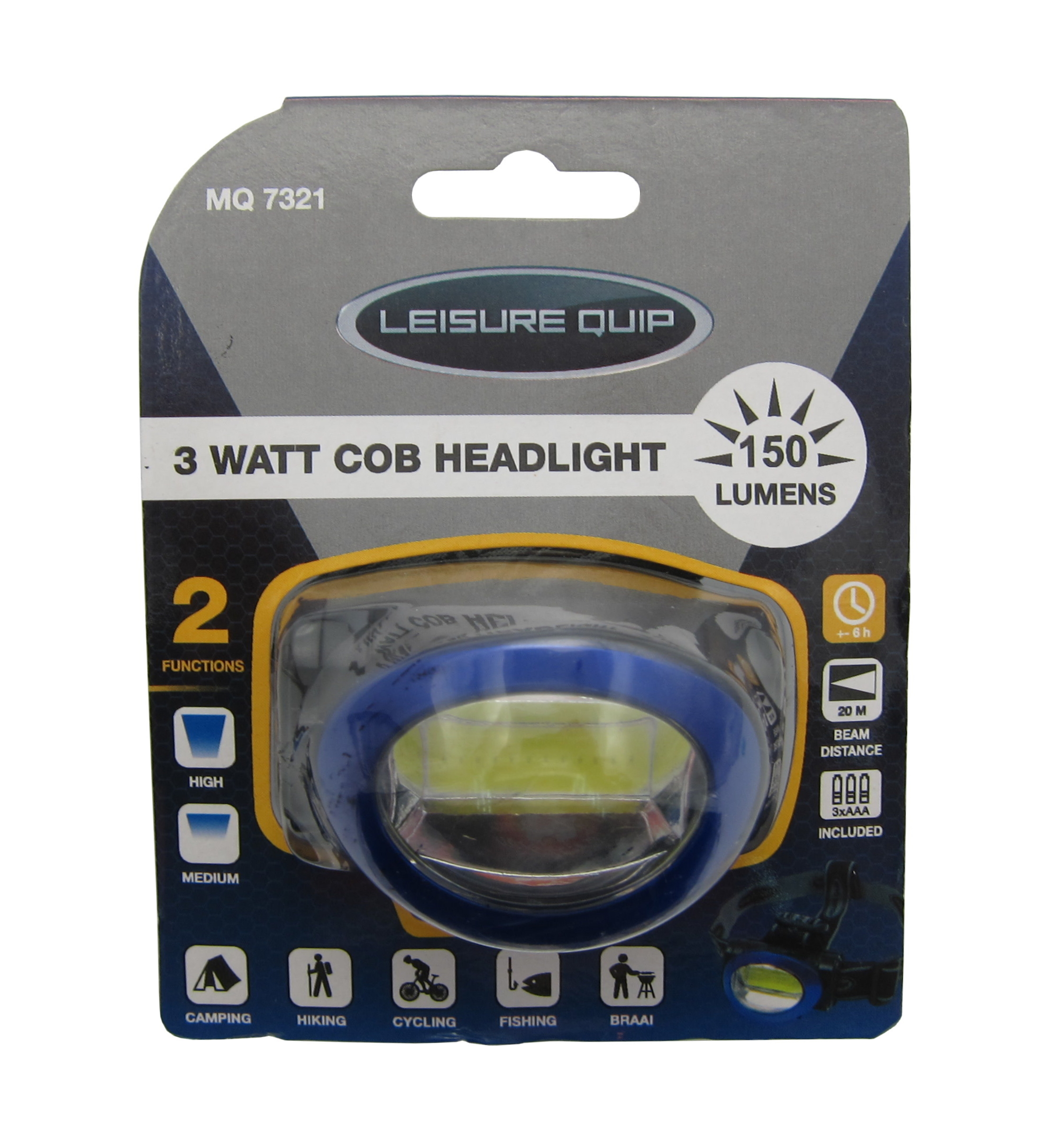 Leisurequip Headlamp 3W 150 Lumens