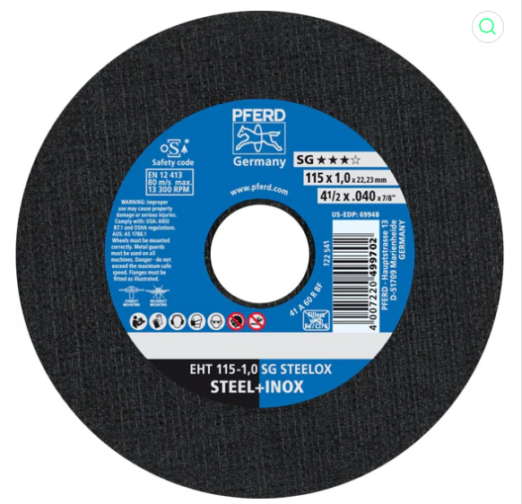 PFERD Cut-Off Wheel 115-1.0 SG STEELOX