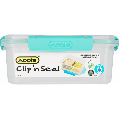 Addis Clip ‘n Seal 2L Rectangular Compartment Lunch Box
