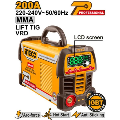 Ingco Welding Inverter IGBT 200A 79V Mag/Tig & Acc 240V