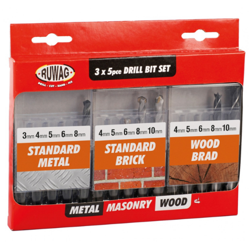 Ruwag Drill Set Wood, Brick & Metal Combo 15 Piece