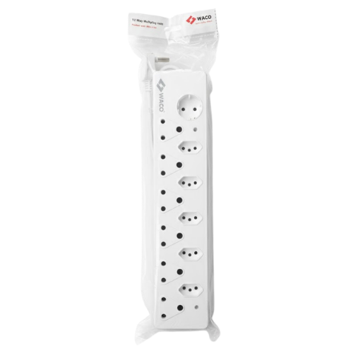 Waco Multiplug U/SW Slim +Schuko 0.5M PVC White Group