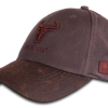 Wildebees Cap Oilskin Logo 2 Tone Charcoal Chocolate