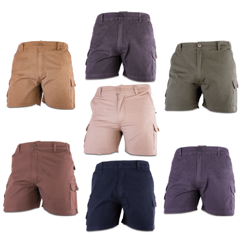 Wildebees Mens Casual Inleg Cargo Shorts Group