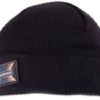 Wildebees Boys Black Graphic Label Casual Knitted Cuffed Bea