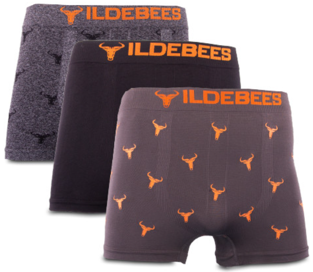 Wildebees Essentials 3-Pack Mens Seamless Boxer Trunks Group