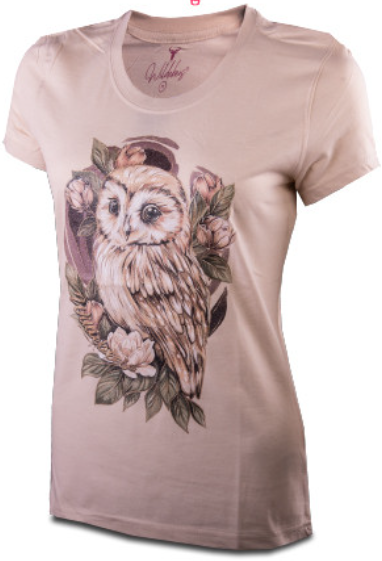 Wildebees Ladies Oatmeal Melange Casual Short Sleeve Barn Ow
