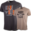 Wildebees Mens Casual Twin Pack T-Shirt Sketch Look / Afric
