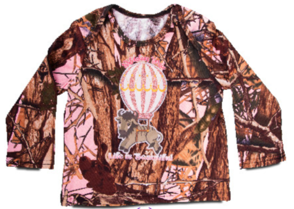 Wildebees Sekelbos Camo Long Sleeve Infant Girls T-Shirt Gro