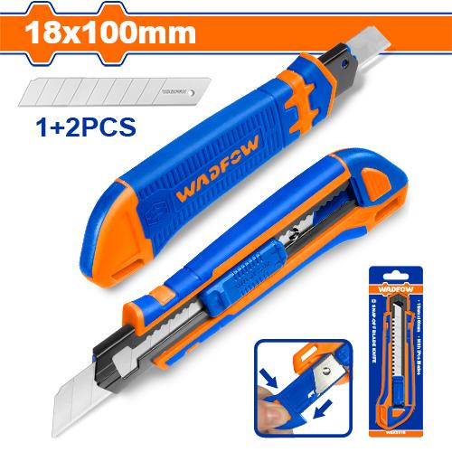 Wadfow Snap Off Knife 18X100mm with Blades 3-Piece