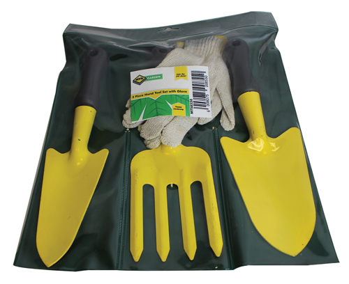 MTS Garden Hand Tool Set + Gloves 3-Piece