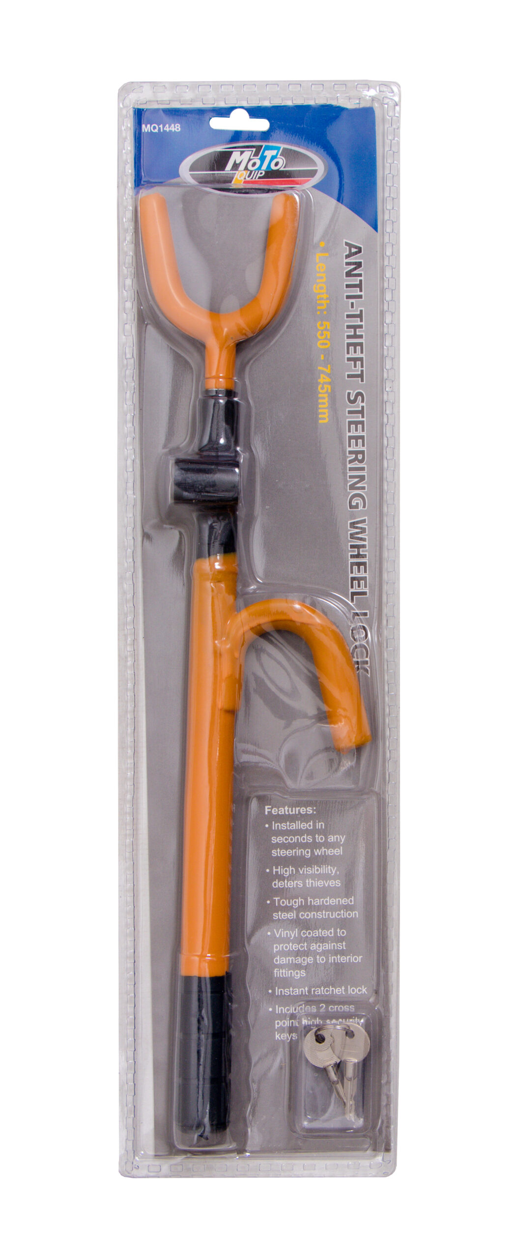 Motoquip Anti-Theft Steering Lock Blue