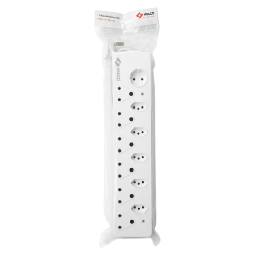 Waco Multiplug U/SW Slim +Schuko 0.5M PVC White Group