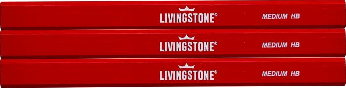 Livingstone Carpenters Pencil HB Flat Red 3-Piece Livingston