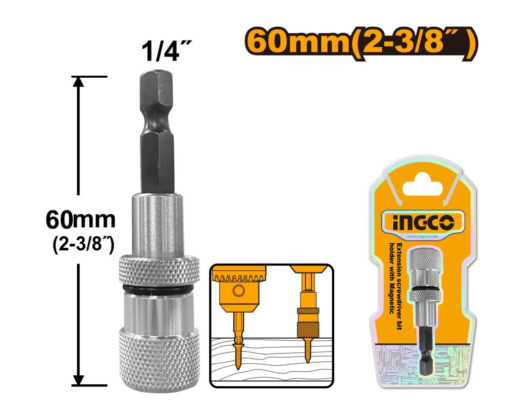 Ingco Extention Screwdriver Bit Holder Magnetic 60mm
