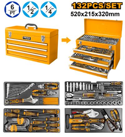 Ingco Tool Chest 132-Piece 520X215X320mm