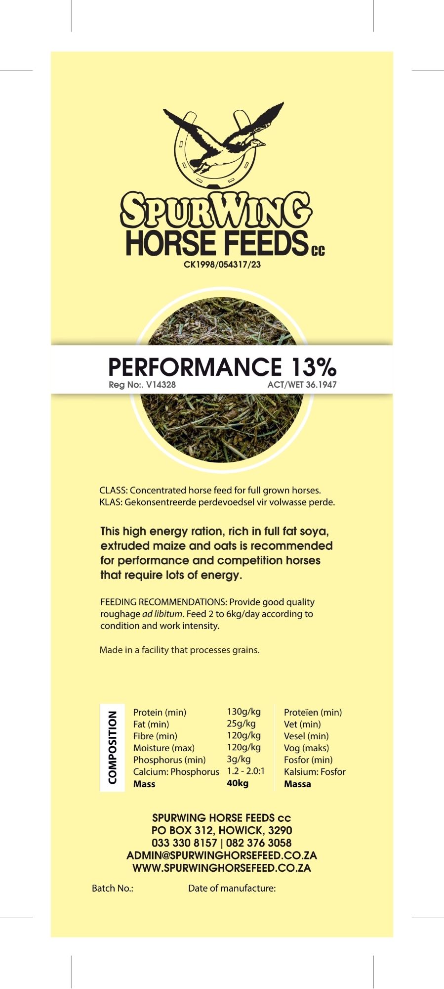 Spurwing Performance Meal 13% 40Kg