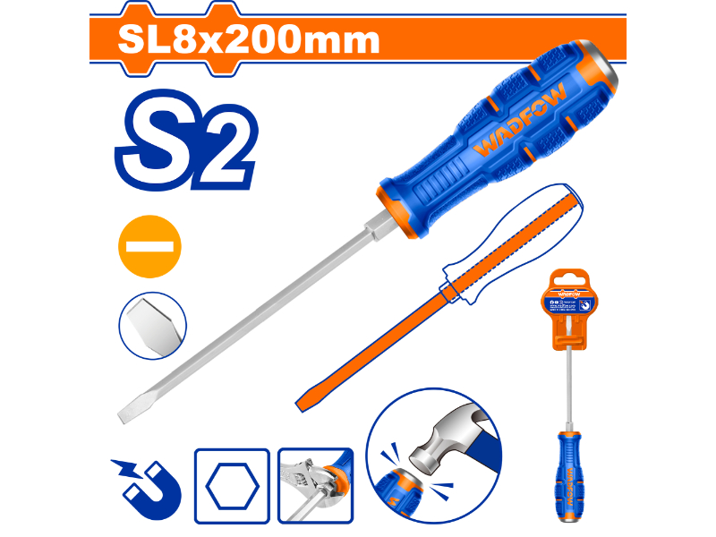 Wadfow Screwdriver Slot To End Mag S2 8x200mm