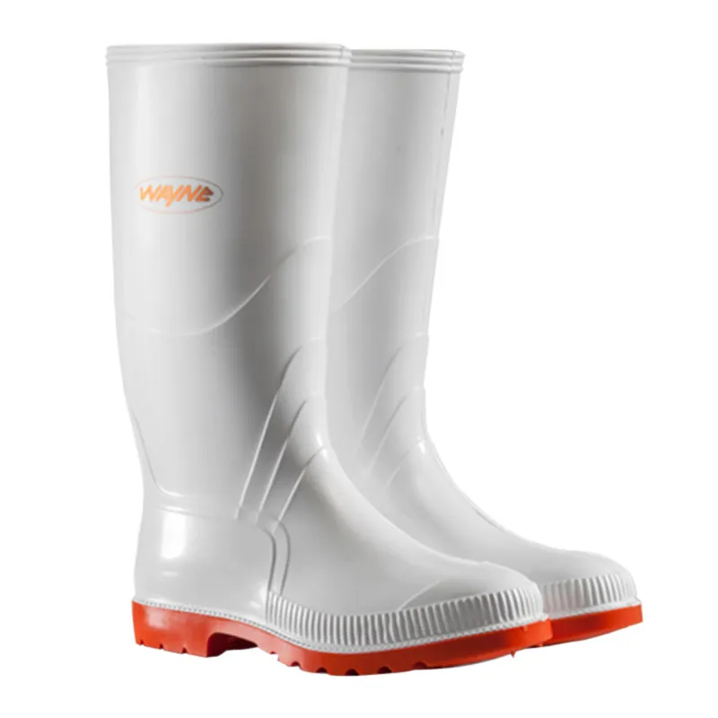 Gumboots, Men's, White with Red Sole Wayne Group